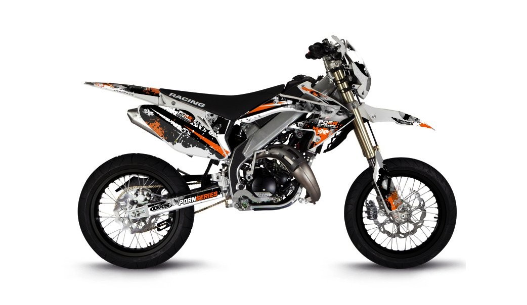 Kit déco HM 50cc 2007-2012 Pornseries V2 Orange HM HONDA VENT